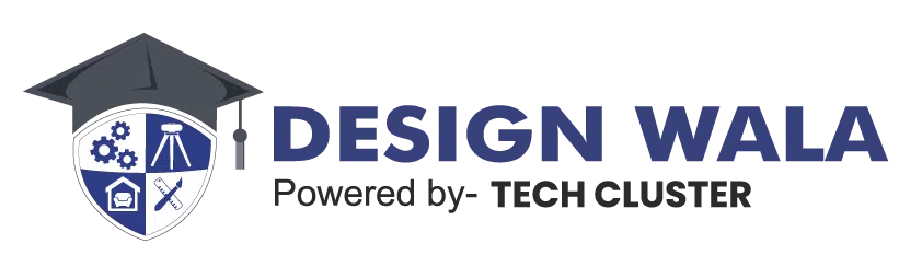 Logo with graduation cap icon and text Tech Cluster Design Wala