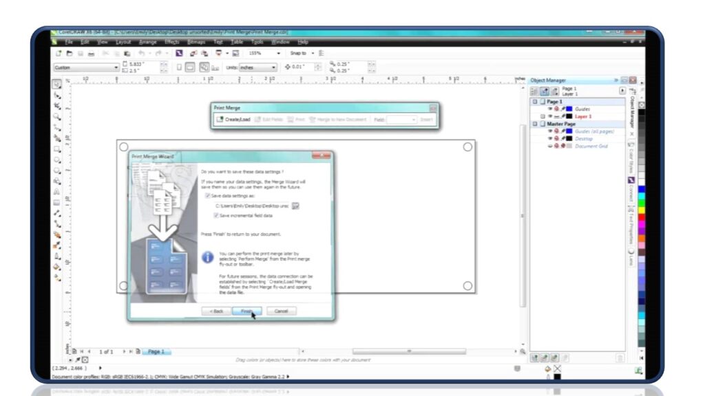 CoralDraw Designing Interface