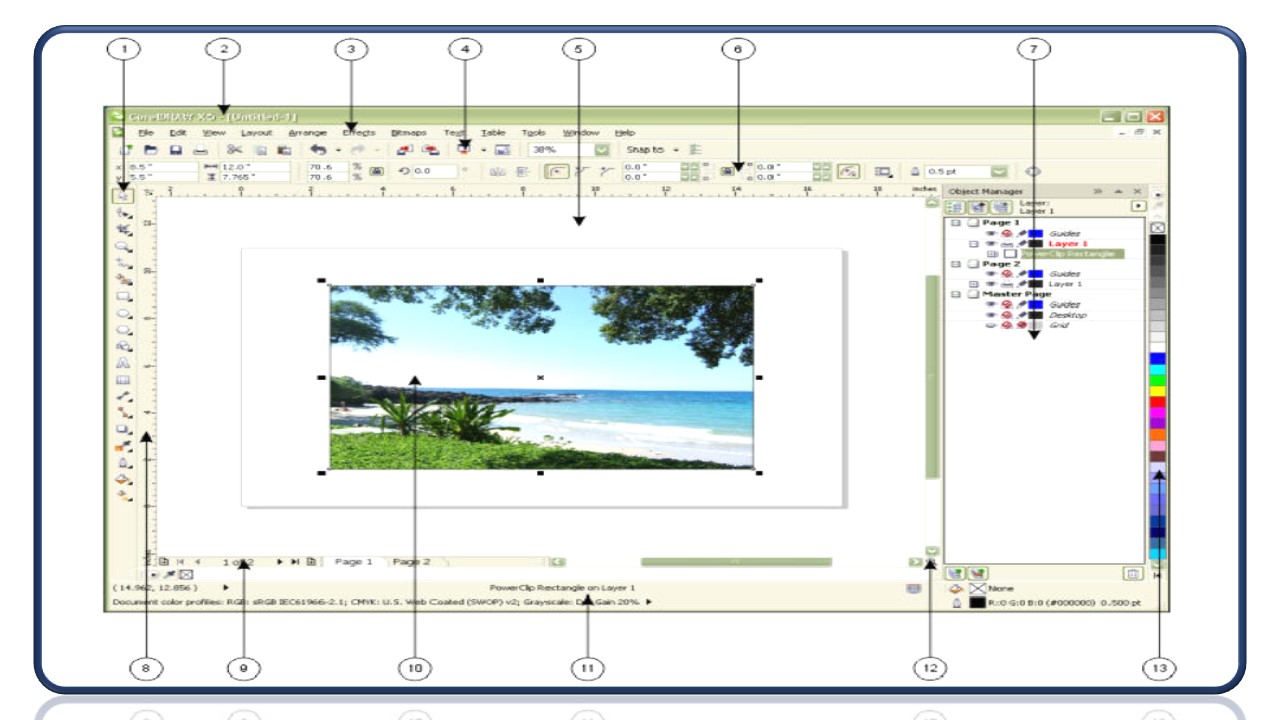 corel draw tool layout