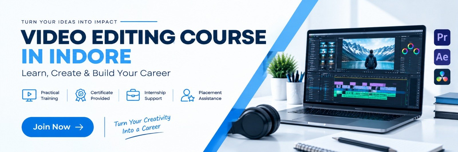 Alt Text: Video Editing Course in Indore with practical training